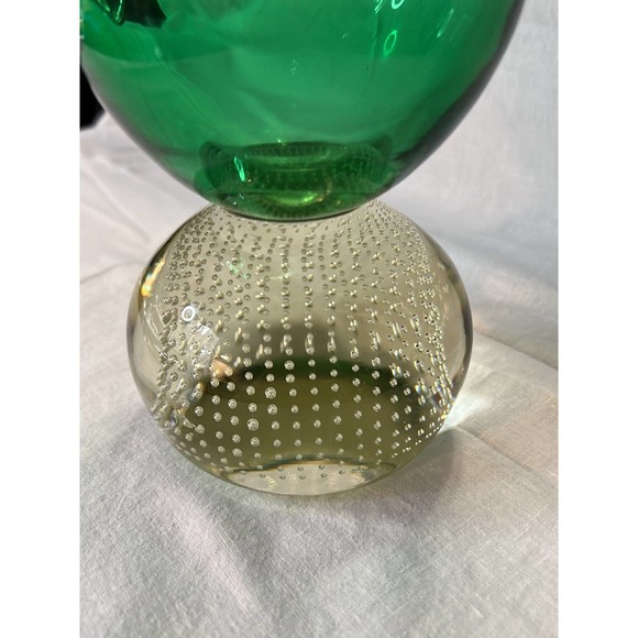 Vintage Rare Carl Erickson Controlled Bubble Glass Green Pitcher - Picture 7 of 7